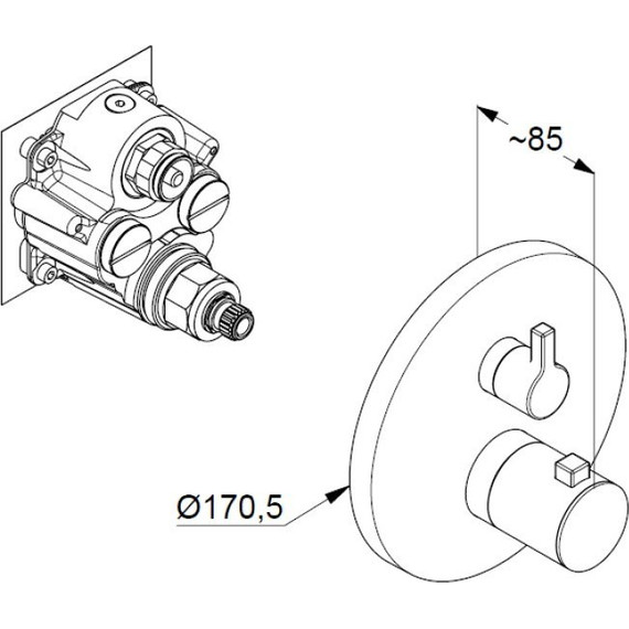 Смеситель для душа с термостатом Kludi Nova Fonte 208350515 - фото 2