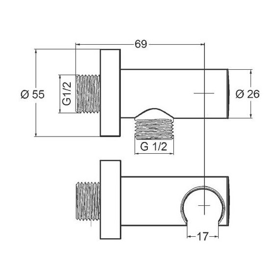 Шланговое подсоединение с держателем Kludi 6054739-00, черный матовый - фото 2