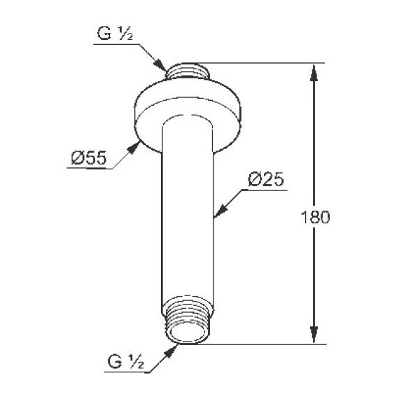 Кронштейн потолочный для верхнего душа Kludi A-QA 6651539-00, 150 мм, чёрный матовый - фото 2