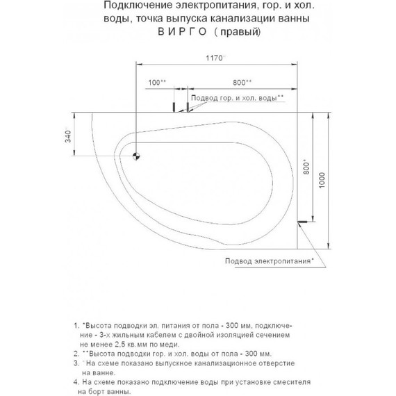 Ванна гидро-аэромассажная Aquatek Вирго 150x100 см R - фото 6