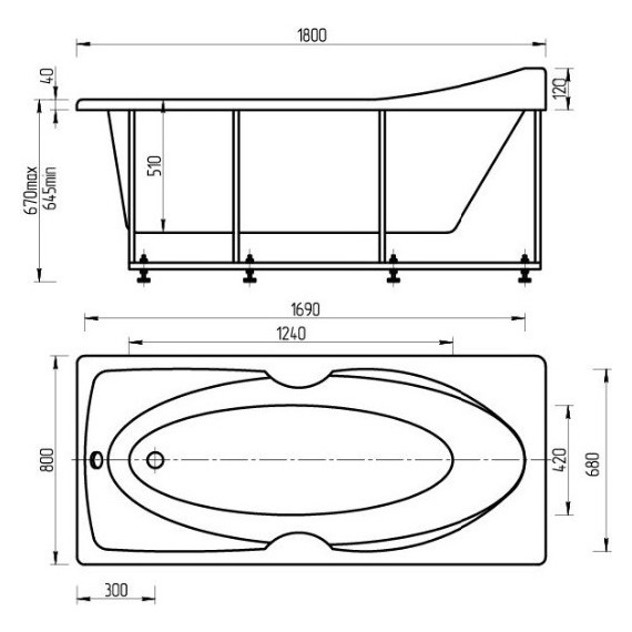 Ванна гидро-аэромассажная Aquatek Европа 180x80 см - фото 6