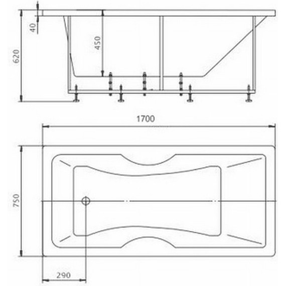 Ванна гидромассажная Aquatek Феникс 150x75 см модель 2 - фото 7