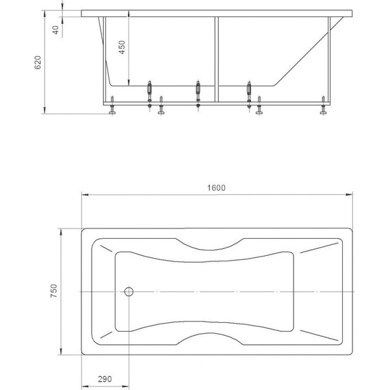 Ванна гидро-аэромассажная Aquatek Феникс 160x75 см - фото 6