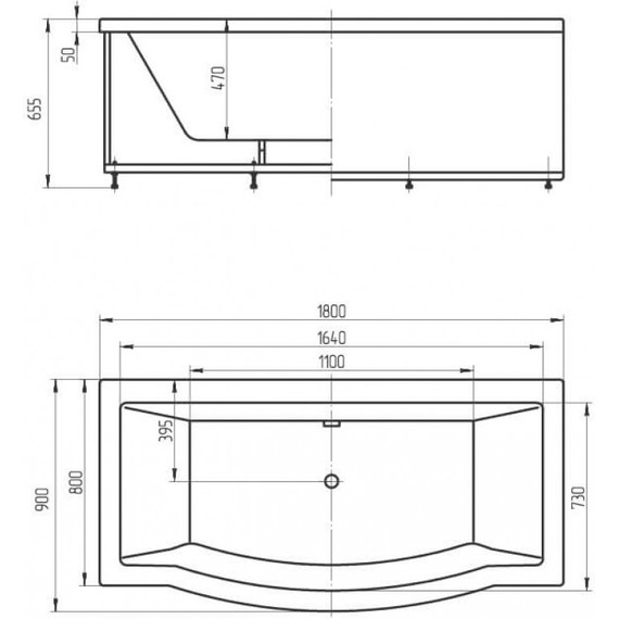 Ванна гидромассажная Aquatek Гелиос 180x90 см модель 2 - фото 4