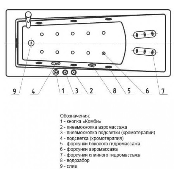 Ванна гидро-аэромассажная Aquatek Либра 170x70 см - фото 5