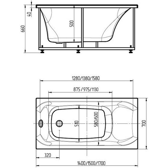 Ванна гидро-аэромассажная Aquatek Альфа 150x70 см - фото 5