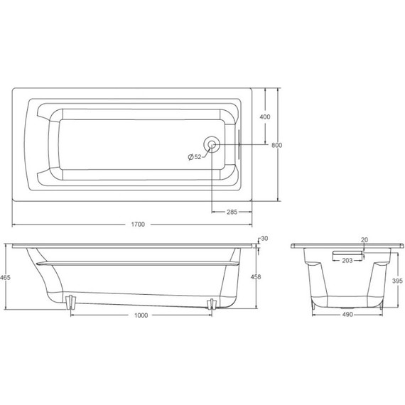 Ванна чугунная Jacob Delafon Archer 170x80 см E6D904-0 - фото 2