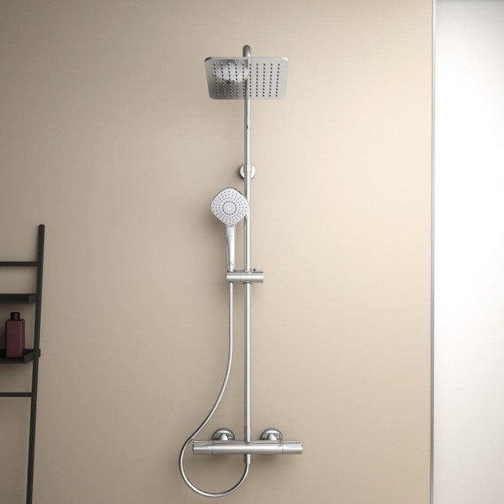 Душевая стойка с термостатом Ideal Standard Ceratherm T100 A7240AA - фото, картинка 3 Душевая стойка с термостатом Ideal Standard Ceratherm T100 A7240AA - фото 3