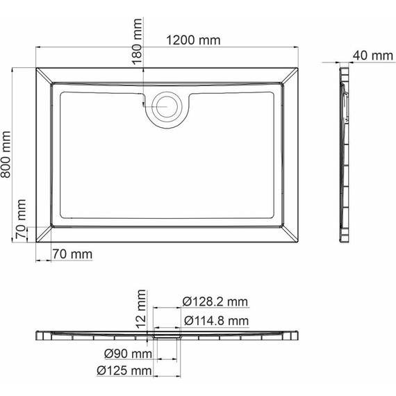 Поддон SMC WasserKraft Salm 120x80 см 27T06 - фото, картинка 2 Поддон SMC WasserKraft Salm 120x80 см 27T06 - фото 2