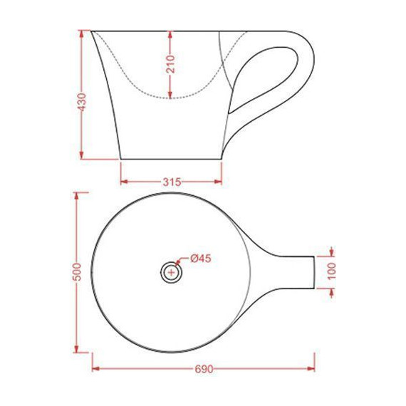 Раковина-чаша ArtCeram Cup 69 см OSL005 01 50 bi/nero - фото 3