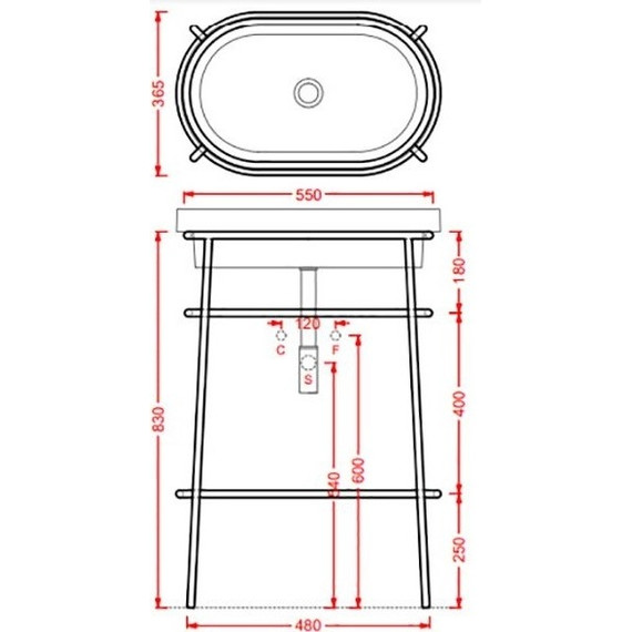 Раковина с металлической консолью ArtCeram Fuori Scala 55 см TFL033 01 00, белый матовый/чёрный матовый - фото 3
