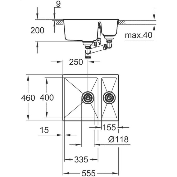 Кухонная мойка Grohe K500 31648AP0, чёрный - фото 5