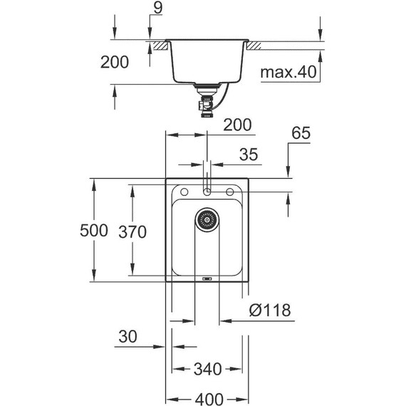 Кухонная мойка Grohe K700 40 см 31650AP0, чёрный - фото 4