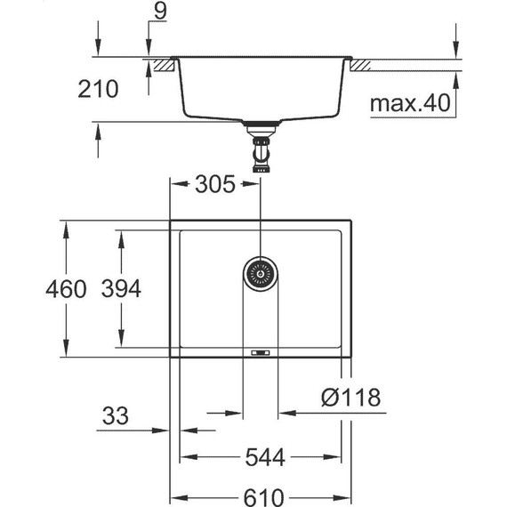 Кухонная мойка Grohe K700U 31655AP0, чёрный - фото 10
