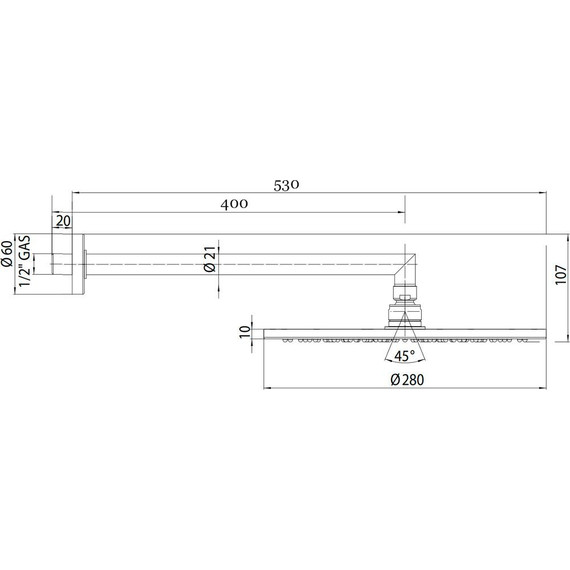 Верхний душ Bossini Cosmo 280x280 мм H70596I.073, черный матовый - фото 2