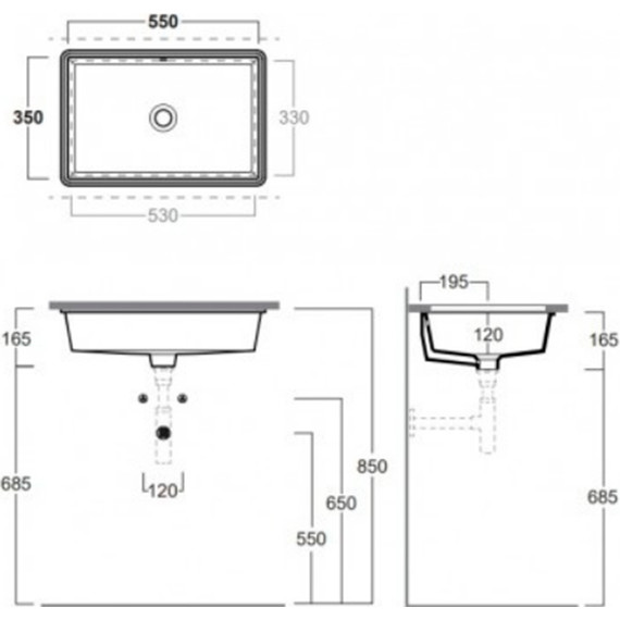 Раковина врезная под столешницу Simas Top e lavabi d'Arredo 55 см S60 bi - фото 3