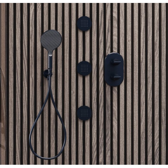 Смеситель для ванны с термостатом Bossini Apice Z00500.073, черный матовый - фото 3