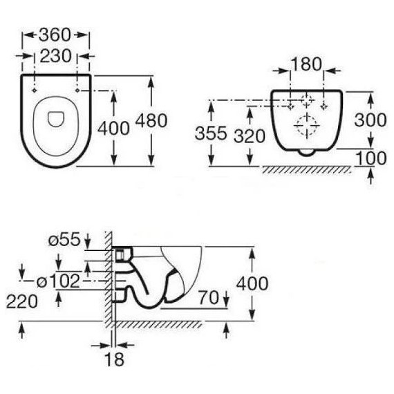 Инсталляция Grohe Rapid SL с подвесным унитазом Roca Meridian New - фото 13