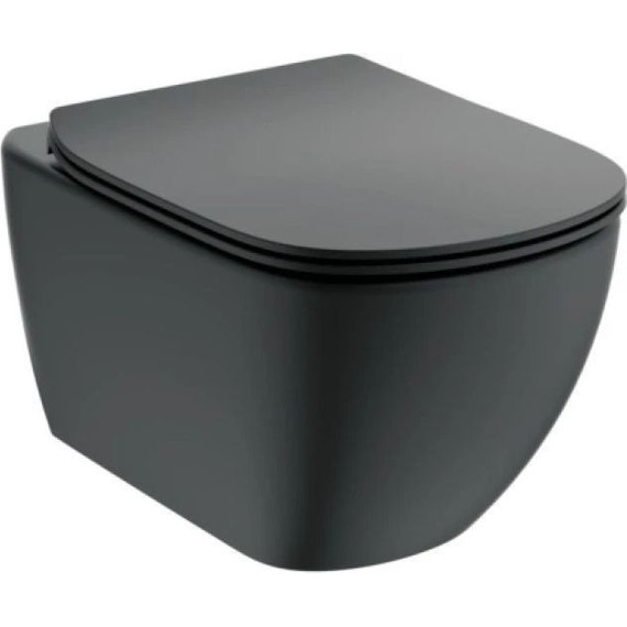 Инсталляция Berges Wasserhaus Novum D5 с подвесным безободковым унитазом Ideal Standard Silk Black Tesi AquaBlade, чёрный матовый - фото 2