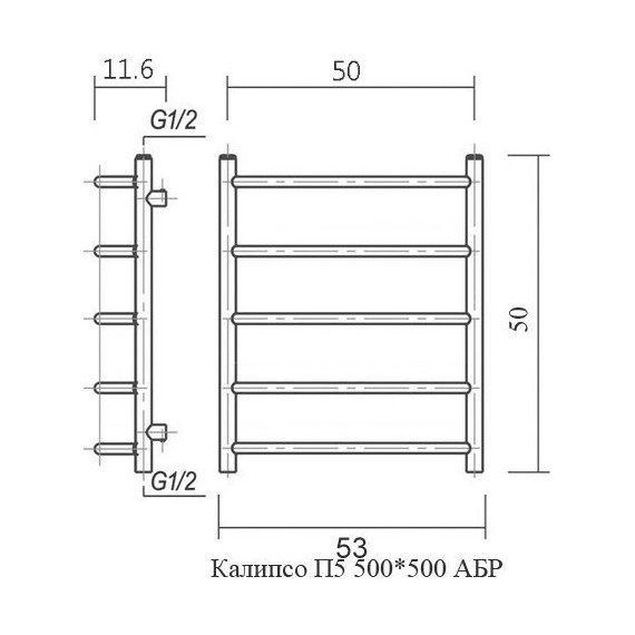 Полотенцесушитель водяной Domoterm Калипсо АБР П5 500x500 мм, античная бронза - фото 5