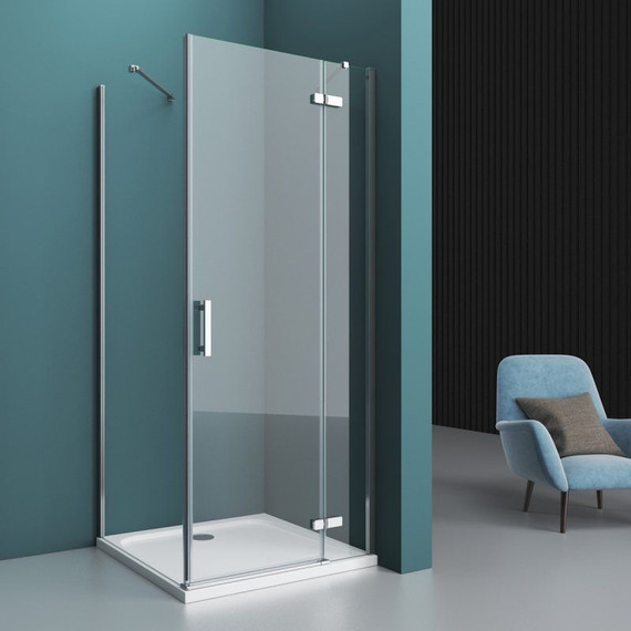 Душевое ограждение BelBagno 90х80 см KRAFT-AH-12-90/80-C-Cr-R, хром/прозрачное - фото 