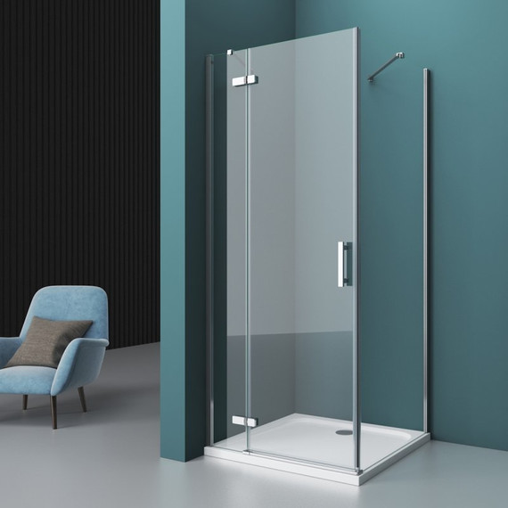 Душевое ограждение BelBagno 120х80 см KRAFT-AH-12-120/80-C-Cr-L, хром/прозрачное - фото 