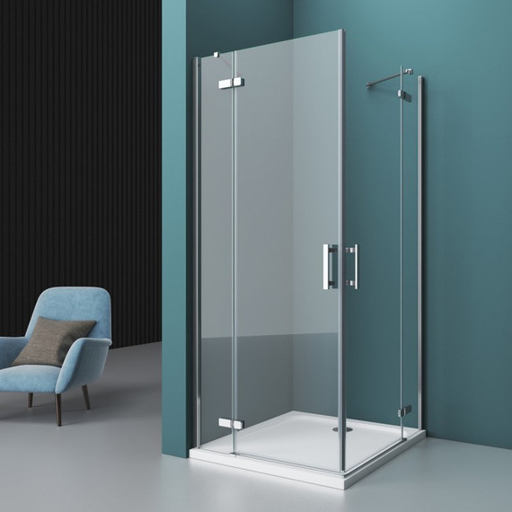 Душевое ограждение BelBagno 120х80 см KRAFT-AH-22-120/80-C-Cr-L, хром/прозрачное - фото 