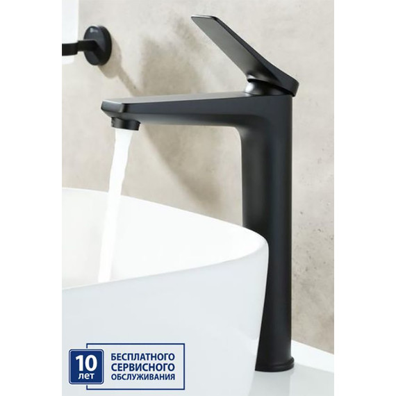 Смеситель для раковины высокий Lemark Bronx LM3709BL, черный - фото 6