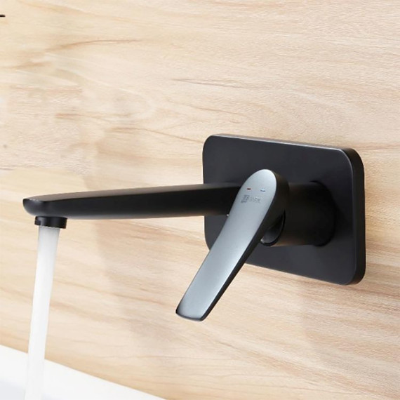 Смеситель для раковины настенный Lemark Bronx LM3726BL, черный - фото, картинка 5 Смеситель для раковины настенный Lemark Bronx LM3726BL, черный - фото 5