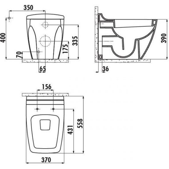 Унитаз приставной Creavit Bull BL350.00100 - фото 2