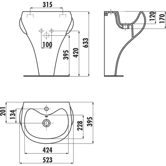 Раковина напольная детская Creavit Ducky 52 см DC052.00000 - фото, картинка 6 Раковина напольная детская Creavit Ducky 52 см DC052.00000 - фото 6