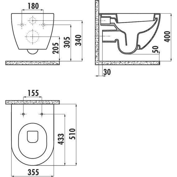Унитаз-биде подвесной безободковый Creavit Free FE322.00000 - фото, картинка 7 Унитаз-биде подвесной безободковый Creavit Free FE322.00000 - фото 7
