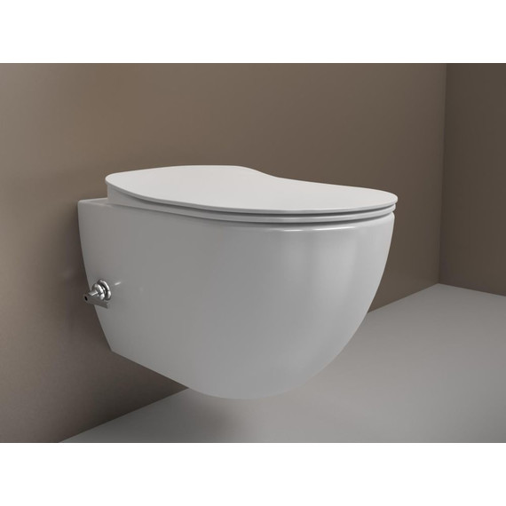 Унитаз-биде подвесной безободковый Creavit Free FE322.00500 со встроенным смесителем - фото, картинка 2 Унитаз-биде подвесной безободковый Creavit Free FE322.00500 со встроенным смесителем - фото 2