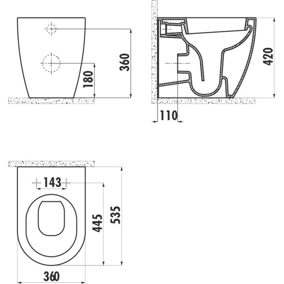 Унитаз приставной Creavit Free FE350.001 - фото 4