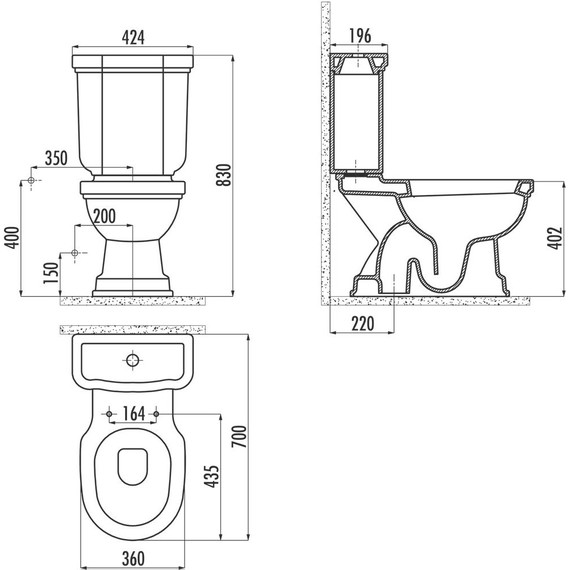 Унитаз-компакт Creavit Klasik KL300.00100 - фото 3