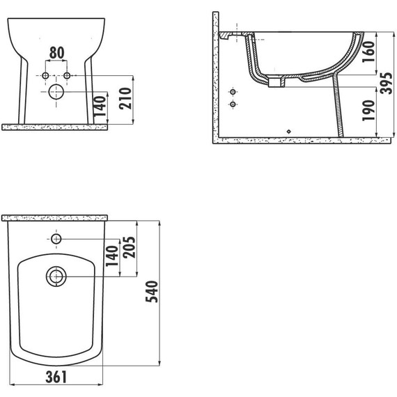 Биде напольное Creavit Lara LR500.00000 - фото 2