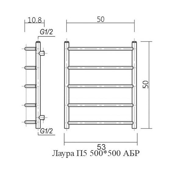 Полотенцесушитель водяной Domoterm Лаура АБР П5 500х500 мм, античная бронза - фото 5