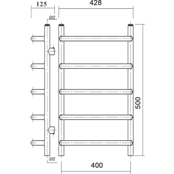 Полотенцесушитель водяной Domoterm Стефано АБР П5 400х500 мм, античная бронза - фото 4