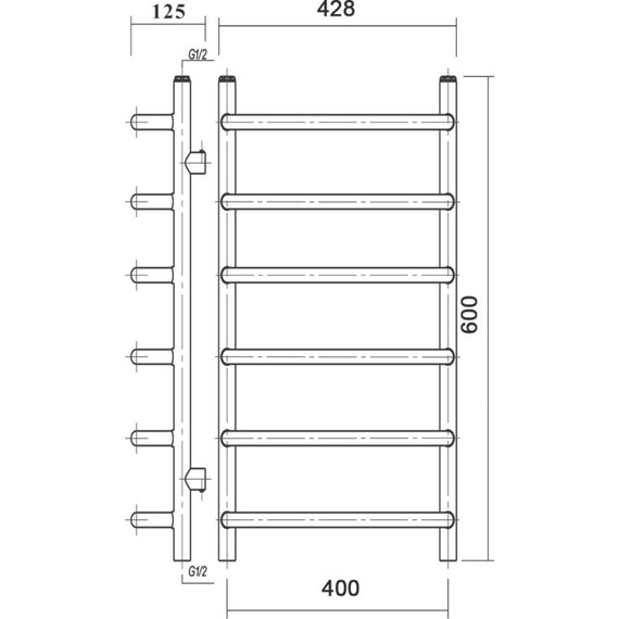 Полотенцесушитель водяной Domoterm Стефано АБР П6 400х600 мм, античная бронза - фото 4