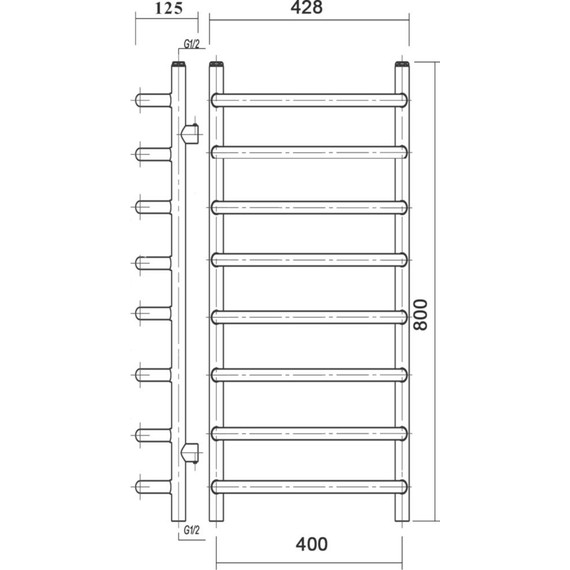Полотенцесушитель водяной Domoterm Стефано АБР П8 400х800 мм, античная бронза - фото 4