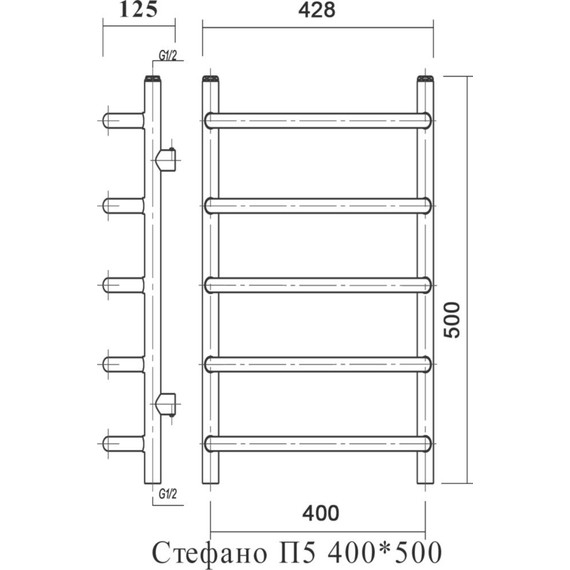 Полотенцесушитель водяной Domoterm Стефано П5 400х500 мм - фото 4