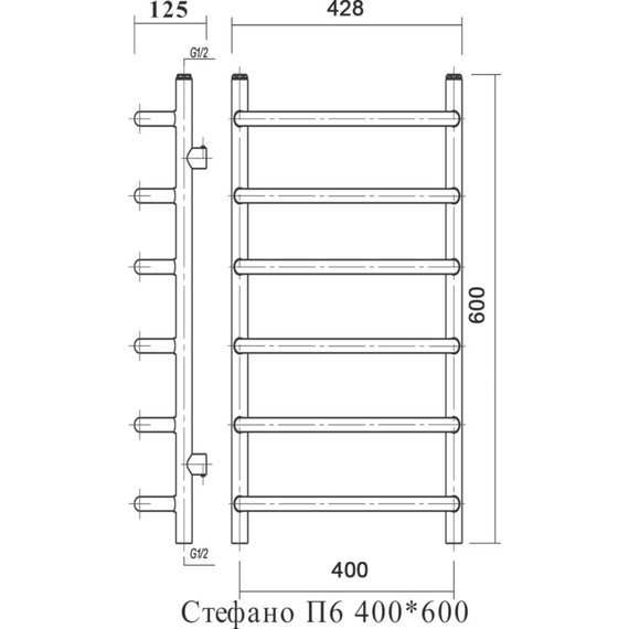 Полотенцесушитель водяной Domoterm Стефано П6 400х600 мм - фото 4