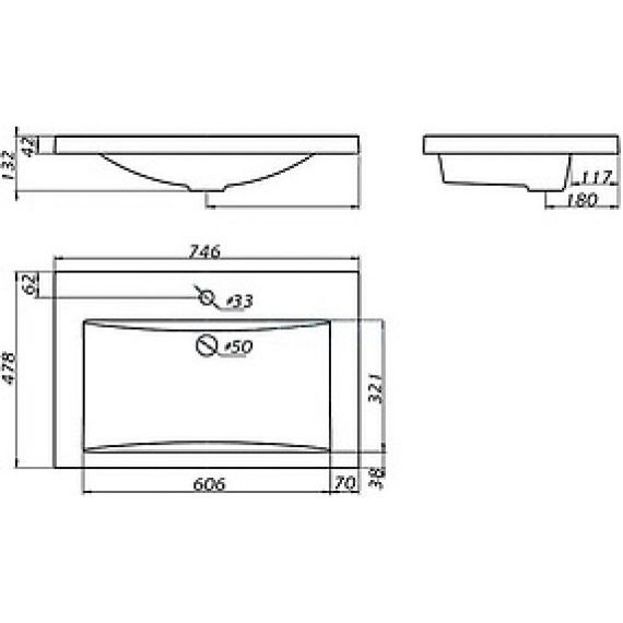 Тумба подвесная с раковиной Art&Max AM-Platino-750-2C-SO-MM 75 см, светло-зеленый матовый - фото 5
