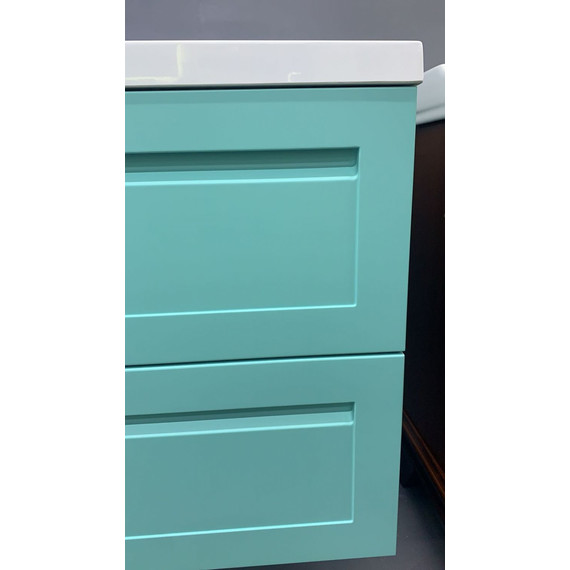 Тумба подвесная с раковиной Art&Max AM-Platino-750-2C-SO-MM 75 см, светло-зеленый матовый - фото 3