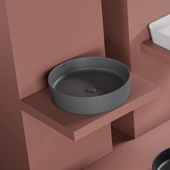 Раковина-чаша Creavit Loop 45 см LP145, антрацит - фото 2