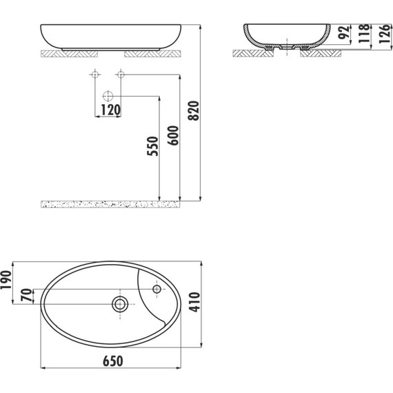 Раковина-чаша Creavit Mina 65 см MN065.00000 - фото 2