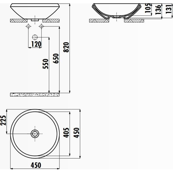 Раковина-чаша Creavit Mono 45 см MN045.40000, черный - фото 3