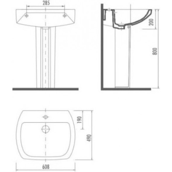 Раковина подвесная Creavit Spark 60 см SA060.000N0, с декором - фото 3