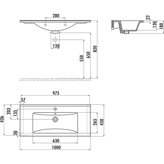 Раковина подвесная Creavit Su 100 см SU100.00000 - фото, картинка 5 Раковина подвесная Creavit Su 100 см SU100.00000 - фото 5