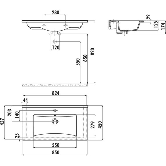 Раковина подвесная Creavit Su 80 см SU085.00000 - фото 2